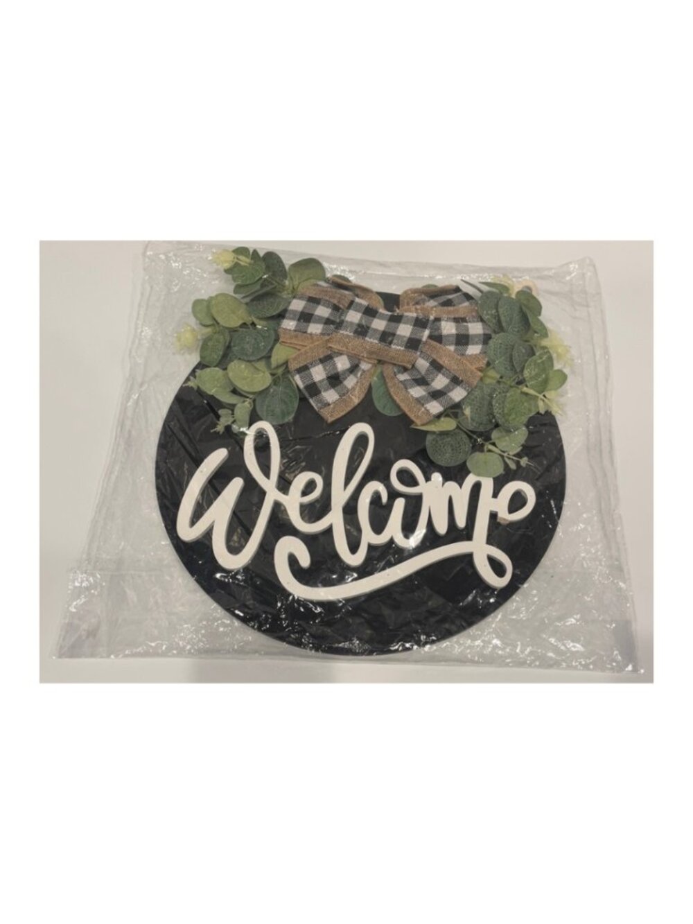 Sign – Farmhouse Wreath Style with Greenery & Ribbon 🌿